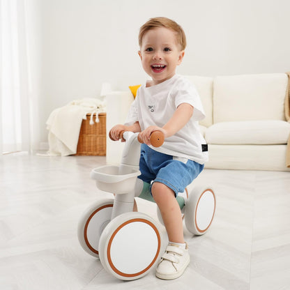 KidRoller Kid's Balance Bikes for 1 Year Old Boys and Girls, 12-36 Months Toddler Ride-on with Adjustable Seat and a Front Basket, First Birthday Gifts (Green)
