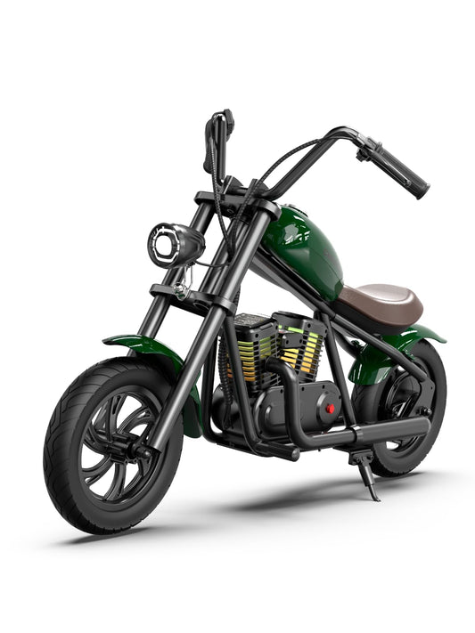 Hyper GoGo Kids Electric Bike, Electric Bike with Vibrant Ambient Lighting, 3 Speed Modes up to 10 MPH, 60 Minutes of Continuous Ride Time (Green)