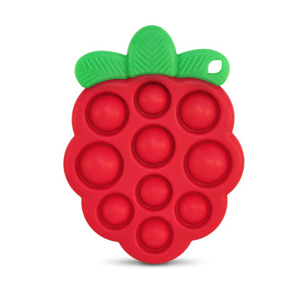 RaZbaby RaZberry Teether 2-Pack (Red/Blue) + RaZberry Pop Teether for Babies 3 Months & Up - BPA Free Silicone - Textured for Sensory Stimulation and Development
