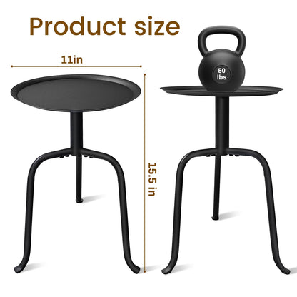 Uniqcovosa Plant Stand Indoor, Mid Century Single Plant Table, 3-Leg Minimalist Heavy Duty Metal Tall Flower Pot Stand, Modern Round Small Side End Table with Raised Design