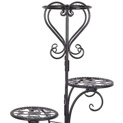 Plant Stand Indoor 4 Tier Metal Plant Shelf Stand Outdoor for Succulents Small Planters Flower Pots Display Rack Holder,Black