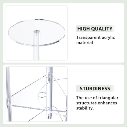 Sumerflos Acrylic Corner Plant Stand 3 Tier - Clear Indoor Plant Shelf Plant & Flower Display Rack Pot Holder for Living Room Balcony Window Modern
