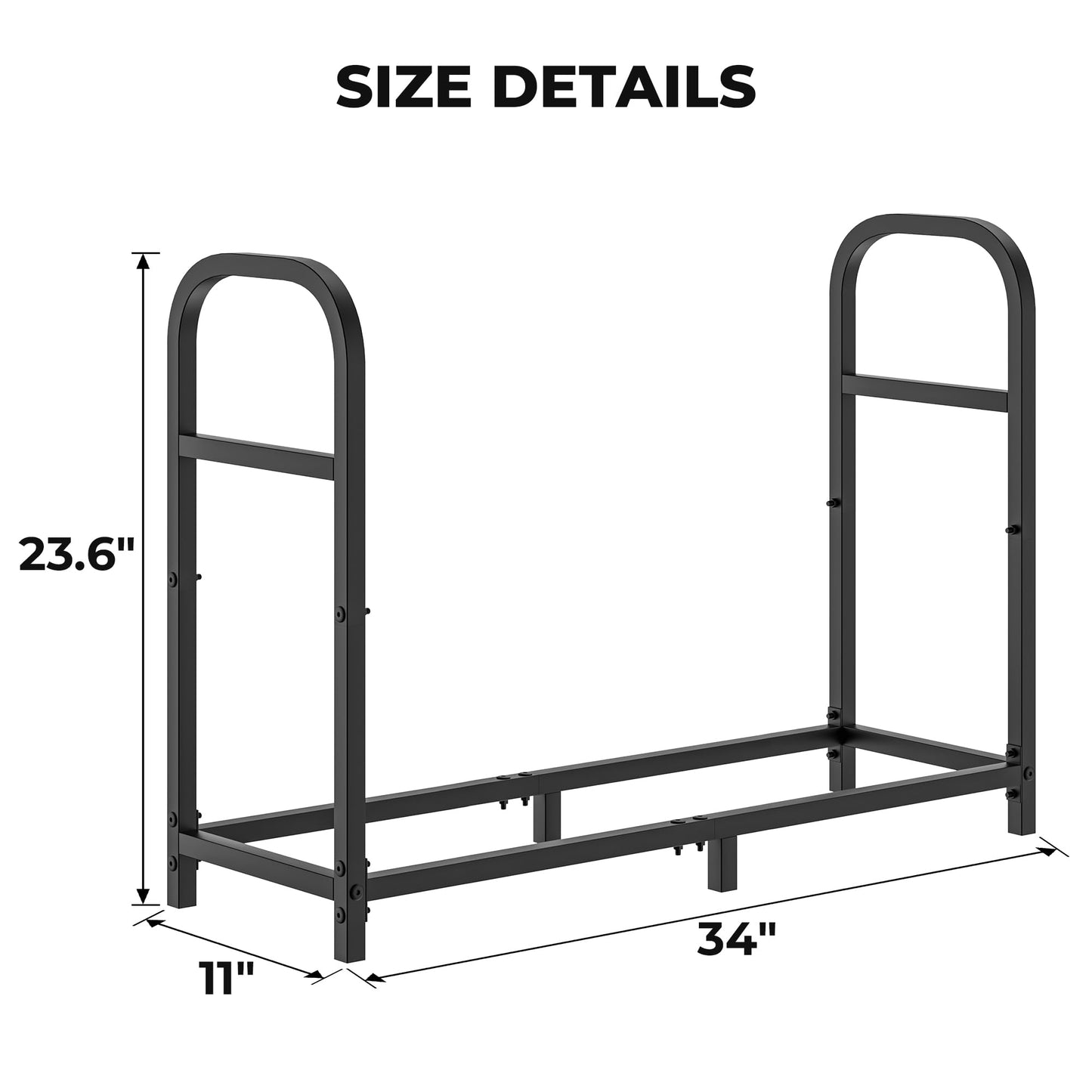 suchown 34 Inch Firewood Rack Outdoor with Log Carrier Bag, Indoor Fire Wood Holder, Metal Heavy Duty Log Holder, Rustproof Firewood Storage Tool for Fireplace Patio Deck