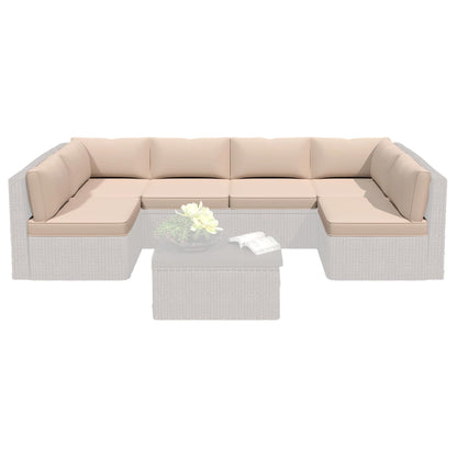 WiNVO 14-Piece Outdoor Replacement Cushions for Patio Furniture, Deep Seat Cushions for 6-Seat Sectional Rattan Sofa, Water-Resistant Couch Cushion Set with Non-Slip Backing, Cream White