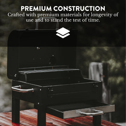 GasOne Portable Tabletop BBQ Grill - 18-inch, 2-Tiered, Side Handles & Lid - Compact Charcoal Grill for Picnic & Tailgate
