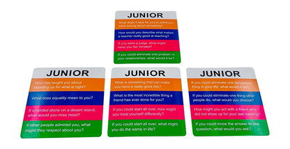 YEHUA! Totika Therapy Game Five Card Set with 48 Colored Stackable Blocks - Self Esteem, Junior, Teen/Adult, Life Skills and Icebreaker - A Game of Fun, Skill and Communication