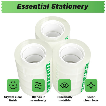 SWRT Tape, 24 Rolls Clear Tape Refills for Dispenser, Transparent Tape, 3/4 in x 800 in Tape Rolls, Strong Adhesive Tape for Gift Wrapping, Home, School & Office Tape