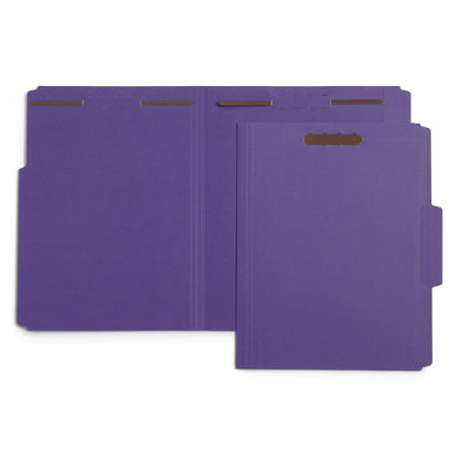 50 Purple File Folders with Fasteners, 1/3 Cut Reinforced Tab, Durable 2 Prong Fastener File Folder, Designed to Organize Standard Medical Files, Law Client Files, Office Reports, Letter Size, Purple