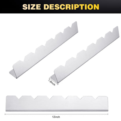 4 Pcs Skewers Holder Stainless Steel Shish Kabob Rack BBQ Long Skewers Rack for Round Flat Wood Metal Bamboo Grilling Accessories 12 Inch