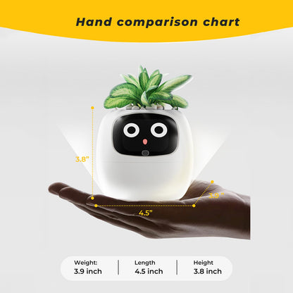 Smart Pet Planter, Smart Plant Pot, With Artificial Intelligence, Time Weather Display, And Multiple Expressions Animation,Lovely Plant Companion, For Desktop Decoration, Gifts,Plant-Free (Purple)