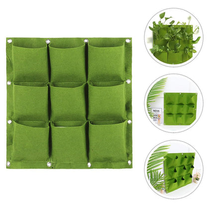 VINTORKY Vertical Hanging Wall Planter with with 9 Pockets Wall Mounted Felt Planters for Flowers Herbs and Succulents Space Saving