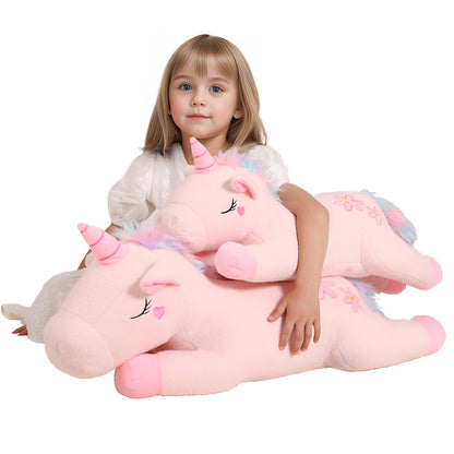 32inch Cute Giant Pink Unicorn Plush, Jumbo Soft Body Pillow Pet, Large Rainbow Unicorn Stuffed Animals Toy, Big Doll for Kids Girls and Boys, Birthday