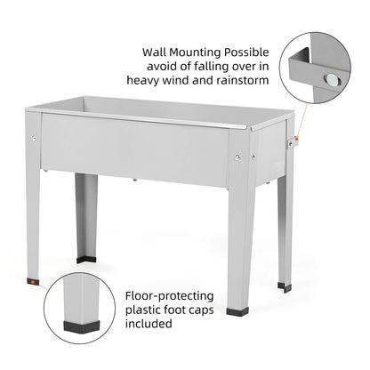 DIGTER Metal Raised Garden Bed,Raised Planter Box with Legs,Herbs and Vegetables Planter Suitable for Outdoor Patio Deck and Porch (Mini Gray)
