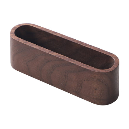 muso wood Business Card Holder for Desk Wooden Display Business Card Stand for Office Tabletop 4 Pack (Walnut)