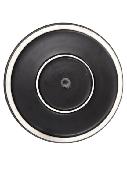 Amazon Basics Fluted Ceramic Round Planter, 10-inch, Black