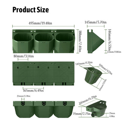 CENCESON 36 Pockets Living Wall Planter Indoor, Self Watering Wall Hanging Planters for Outdoor Plants Stackable, Cascading Vertical Planter Garden (36 planters Set)
