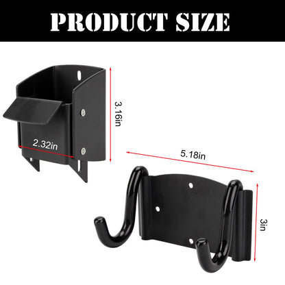 DIICCYO Heavy-Duty Wheelbarrow Storage Bracket Hook, Wheelbarrow Holder Trolley Storage Bracket with Top Lift Latch Storage Hook for Most Wheelbarrows for Outdoor Use, Black
