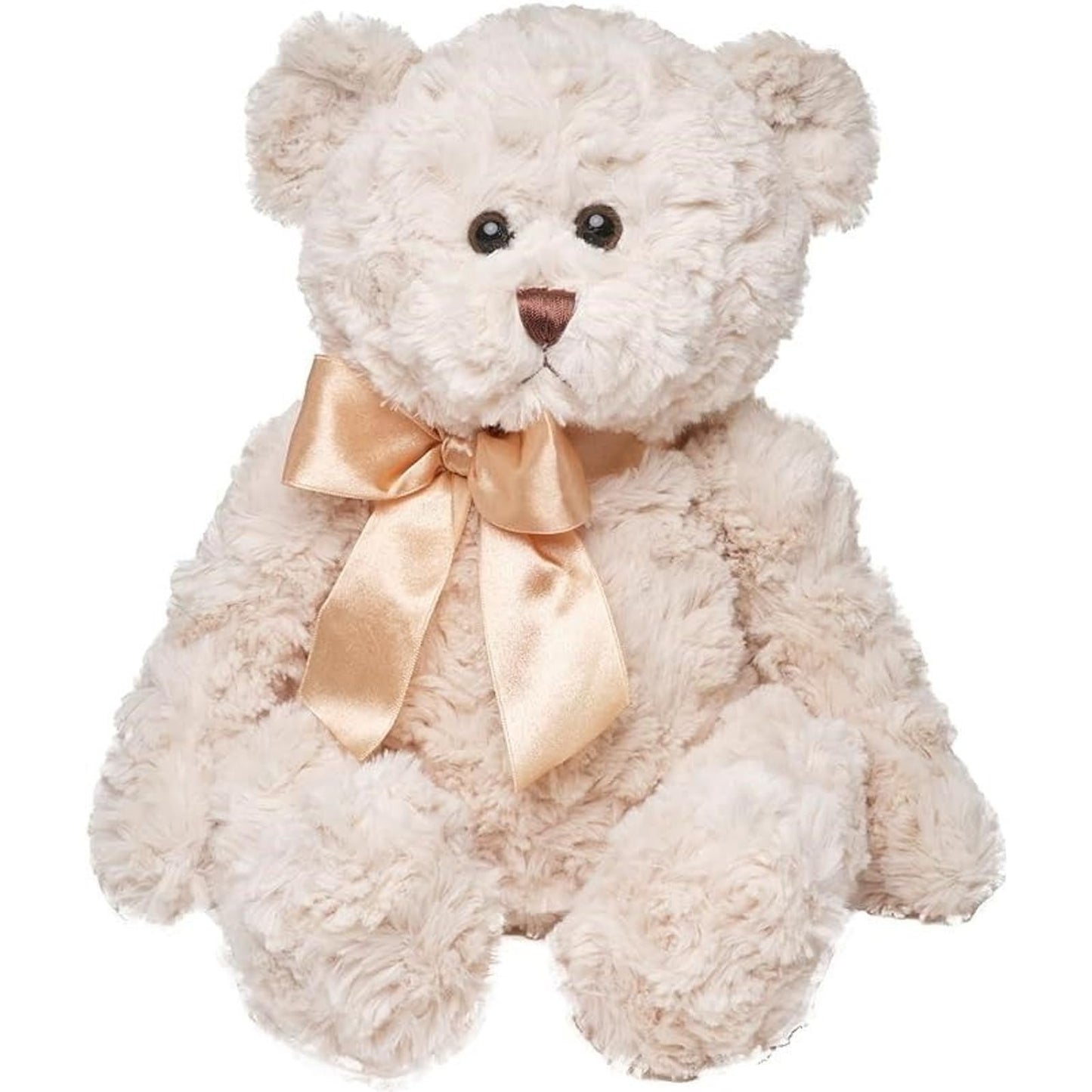 Bearington Huggles Creamy White Teddy Bear Stuffed Animal Toy - 16" Soft-Fur Teddy Bear Plushies with Satin Bow - Cuddly Stuffed Bears Plush Gift for Birthday, Anniversary, Holiday, or Graduation