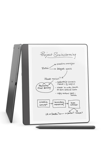 Amazon Kindle Scribe (64GB) - Your notes, documents and books, all in one place. With built-in AI notebook summarization. Includes Premium Pen - Tungsten