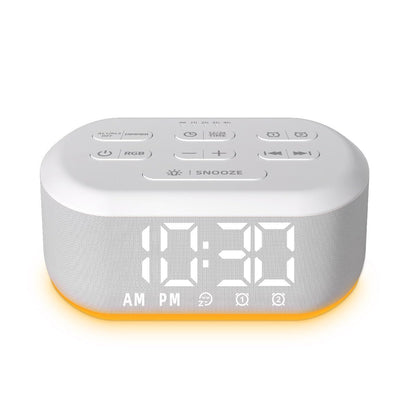 Small Digital Alarm Clock for Bedrooms Sound Machine with 30 Soothing Sound Plug in Bedside Clock with Night Light Noise Machine Battery Backup 15 Wake up Sound Clock for Teen Kid Heavy Sleeper Snooze