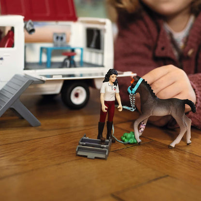 Schleich Horse Club — Mobile Vet with Hanoverian Foal, Horse Equine Vet with X-Ray Kit Play Set, Veterinarian Kit for Kids Ages 5+