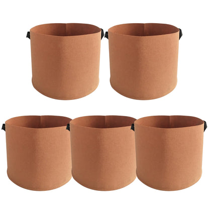 Pesoncarl Planting Bags, Grow Bags, 5PCS 15 Gallon Plant Grow Bags, Non-Woven Grow Bags with Reinforced Handles Fabric Pots for Planting Vegetables, Fruits 19.7x11.8 Inch