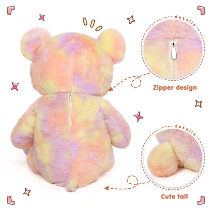 Tezituor 40in Giant Teddy Bear Stuffed Animal,Big Bear Plush Toys,Rainbow Yellow Soft Bear Plushies, Stuffed Animals Gifts for Baby Shower, Valentine, Christmas, Birthday, Party Decoration