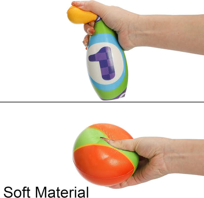 Coloch Kids Bowling Set, Indoor Bowling Game for Kids Educational Toy Game Soft Colorful 10 Foam Pin and 2 Balls Play Game Printed with Numbers for Baby Age 3+, Boys and Girls, Birthday Gift