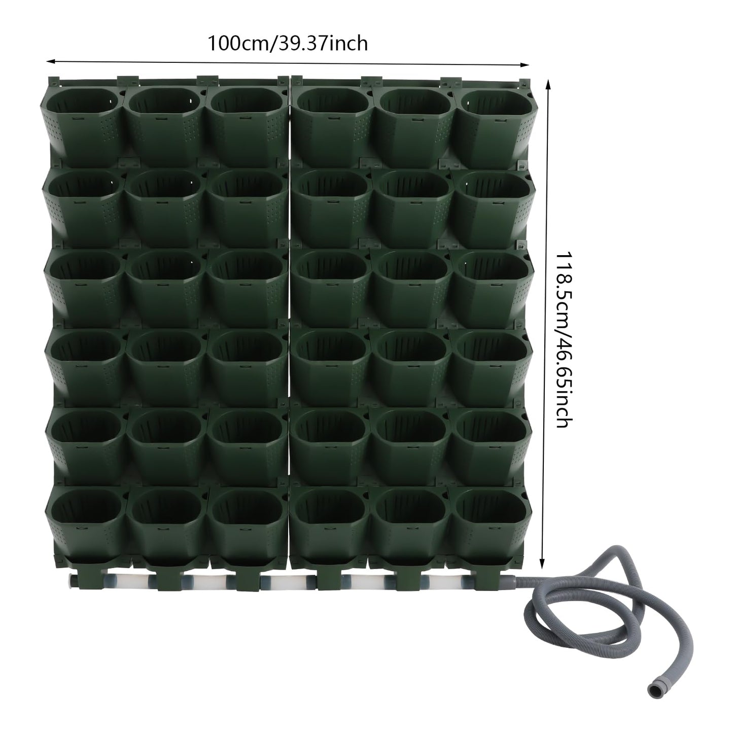 APOUDM 36 Pockets Living Wall Planter Indoor Self Watering Wall Hanging Planters with Timer and Irrigation Indoor Outdoor Flower Pot Holder Hanging Planter Bags for Veggies Fruits Flowers