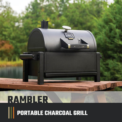 Oklahoma Joe's Rambler Portable Charcoal Grill with 218 sq. in. Cooking Area in Black