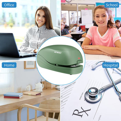 AFMAT Electric Stapler for Desk, Automatic Stapler Desktop, 25-Sheet Office Staplers Electric, AC or Battery Powered Staplers Heavy Duty Office Use, with Reload Reminder & Release Button ES06
