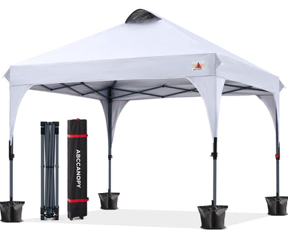 ABCCANOPY Outdoor Pop up Canopy Tent, 10x10 Instant Portable Canopy for Camping, Beach, Backyard, White