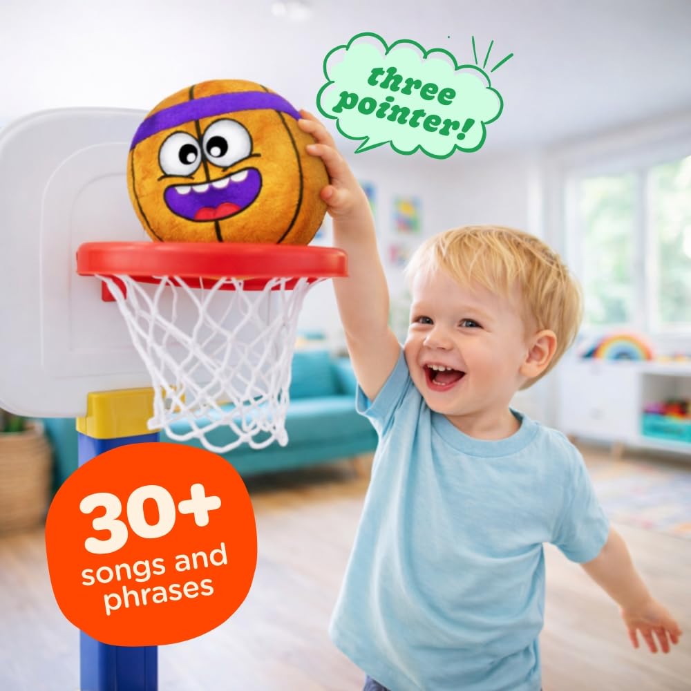 Move2Play, Hilariously Interactive Toy with Music & Sound Effects for Boy & Girl | Ball for Toddler & Baby | 6, 12, 18+ Months | 1, 2, 3+ Year Old (Basketball)