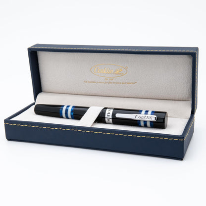 Conklin Toledo Fountain Pen – Blue Resin with 15ml Ink Bottle – Omniflex Nib – Heritage Luxury Writing Instrument for Collectors and Professionals