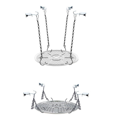 HaoGludi 2 Pack Adjustable Height Planter Inserts for Large Pots, 9" Stainless Steel Plant Pot Insert with Chains, Soil-Saving Planter Filler Support for Tall & Short Pots, Use Less Potting Soil