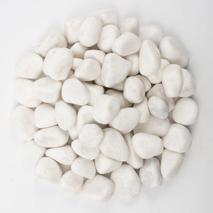 LOOIOOJ 10lbs White River Rocks, Polished Pebbles for Plants, Garden, 1-2 Inch Decorative Stones, Ideal for Fish Tanks, Vases, Crafting, and Landscaping (Weight : 10 LB, Pure White)