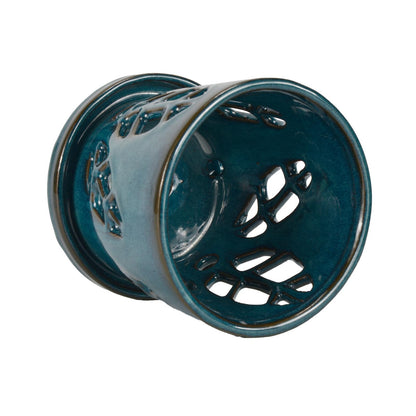 W&W Orchid Pot with Holes and Saucer for Repotting, Teal, 5.5 Inch