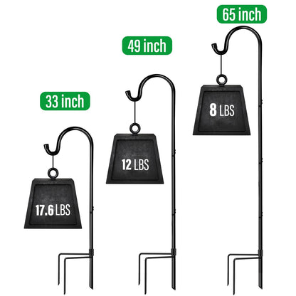 GOFORWILD Shepherd’s Hooks 8 Pack Black, 65 inches Tall, Made of Premium Metal for Garden Decor, Plant Hanger, Lantern Hook, Garden Stake and Wedding Decor, 7015-4