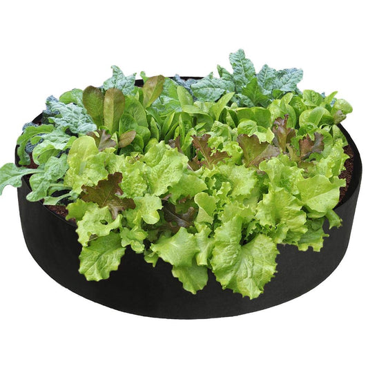 TITA-DONG Round Fabric Garden Plant Bed,50 Gallon Garden Fabric Grow Bag,Garden Vegetable Bed Planting Container Planter for Plants, Flowers, Vegetables (Black, 15 Gallon)