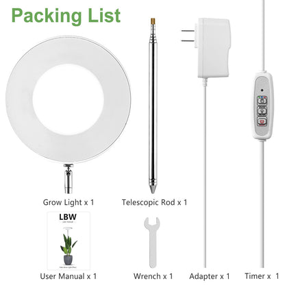 LBW Plant Grow Light, 72 LEDs Full Spectrum Grow Lights for Indoor Plants,Large Grow Lamp with 4/8/12H Auto Timer & 4 Dimmable Brightness, Height Adjustable, Ideal for Tall Plants,White