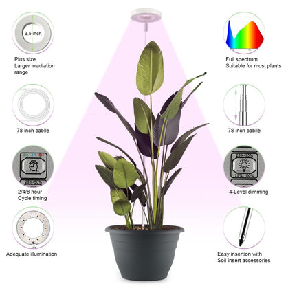 RooTrimmer 2 Pack 11 Inch Plant Pots with LED Grow Light,Full Spectrum Indoor Planter Kit with Soil Moisture Meter & Drainage System,Modern Flower Pots for Home Office Plants