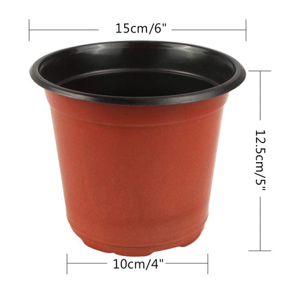 Augshy 130 Packs 6 Inches Plastic Plant Nursery Pots, Seed Starting Pot Flower Container for Succulents, Seedlings, Cuttings, Transplanting, Planter Home Docer