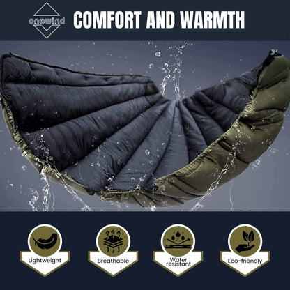 Onewind Camping Hammock Underquilt, Sorona Insulation Under Quilt, Lightweight Warm Hammock Quilts for Winter Camping, Hiking, Backpacking, OD Green