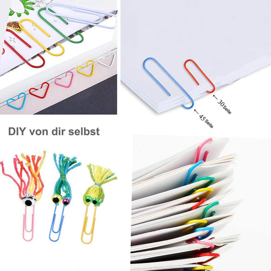 Vinaco Paper Clips Colorful, 400PCS Medium and Jumbo（1.3 inch & 2 inch） Paper Clips, Durable and Rustproof, Coated Large Paperclips Great for Office School Document Organizing (Multicolored)