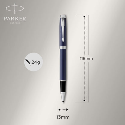 Parker IM Rollerball Pen, Matte Blue, Fine Point, Includes Black Ink Refill - Smooth Writing, Sleek, Polished, Professional, Desk Essentials