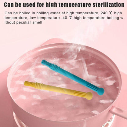 Stylebest Hollow, Silicone Baby Teething Toys Chew Straw for Infants 0-6 Months, with Soft Massage Teeth and BPA Food Grade Material (Mixed Color)