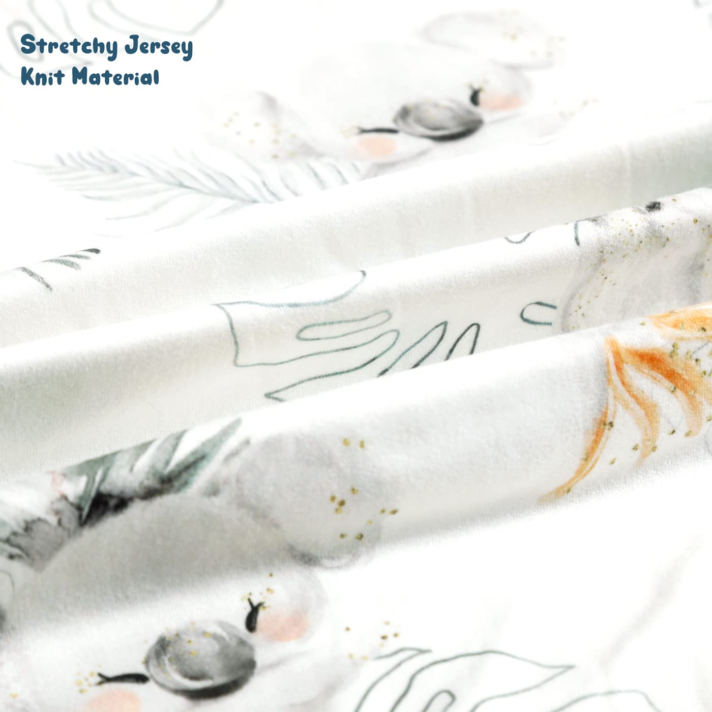 GRSSDER Baby Blankets Super Soft Jersey Knit Swaddle Blanket for Baby Girls and Boys, Double Layer Receiving Blankets 34 x 44 Inches Extra Large for Baby Show Gift, Watercolor Animals, Mint Green