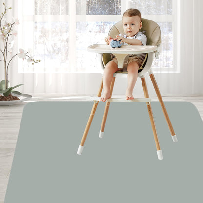 Splat Mat for Under High Chair/Arts/Crafts by CLCROBD, 51" Baby Anti-Slip Food Splash and Spill Mat for Eating Mess, Waterproof Floor Protector and Table Cloth (Gray)