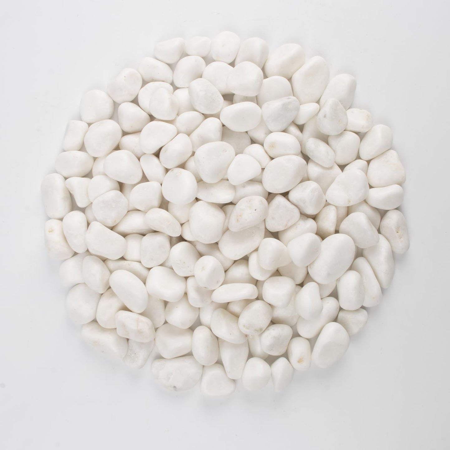 LOOIOOJ 10 lbs White Polished Decorative Stones, 0.5-1 Inch Landscape Rocks for Indoor Plants, Garden, Outdoor Pathways, Vase Fillers, Pots, Glass Containers, and Craft Pro (Pure White, Weight: 10 LB)