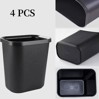 Halyuhn Black Small Trash Can 4Pack, 2Gallon/8L Plastic Office Trash Bin Garbage Can Under Desk, Trash Cans for Bedroom, Office and Kitchen, Trash Bins WasteBasket Fits Narrow Space, Plastic Trash Can